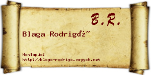 Blaga Rodrigó névjegykártya